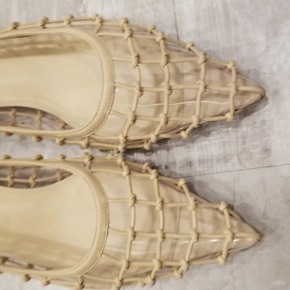 💕CULT GAIA💕 Kenny Pump Mule ~ Pointed Toe Basket Weave Leather Sand EU 41 NWT - Picture 9 of 16